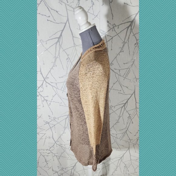 Akira Art To Wear Beige Knit Button Front Cardigan - Picture 3 of 5